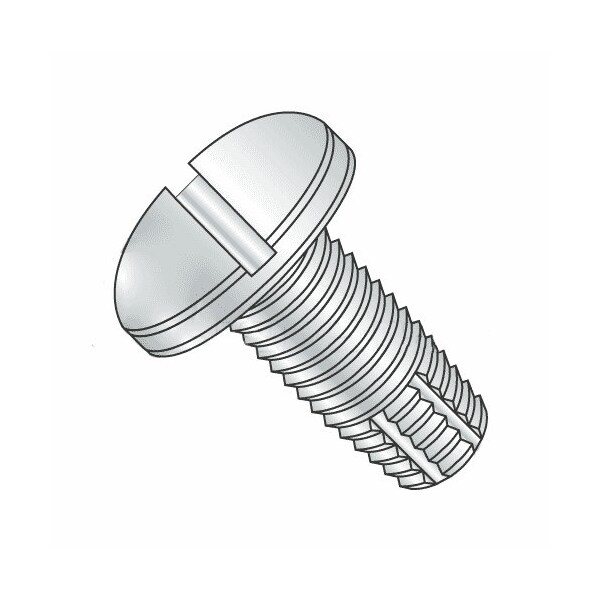 Newport Fasteners Thread Cutting Screw, #8-32 x 3/8 in, Zinc Plated Steel Pan Head Slotted Drive, 100 PK 892313-100 - main